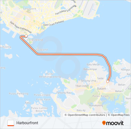 BF BATAM CENTRE ferry Line Map