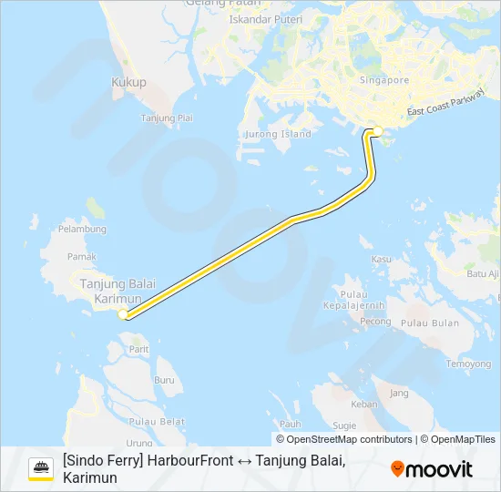 轮渡SF TANJUNG BALAI路的线路图