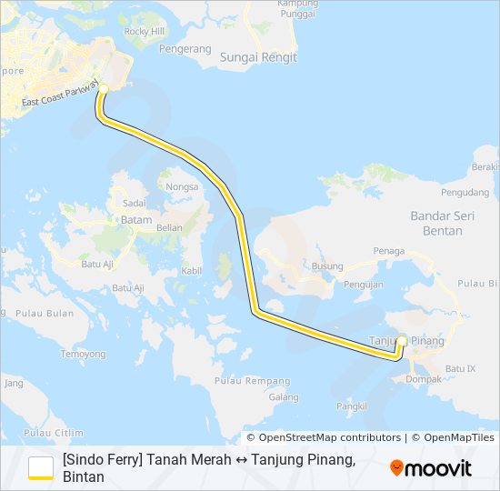 SF TANJUNG PINANG ferry Line Map