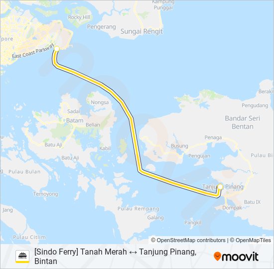 轮渡SF TANJUNG PINANG路的线路图