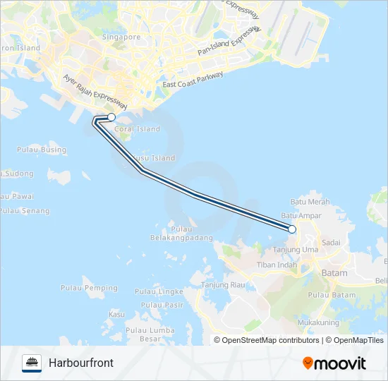 轮渡HORIZON FAST FERRY路的线路图