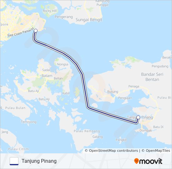 MFF TANJUNG PINANG ferry Line Map