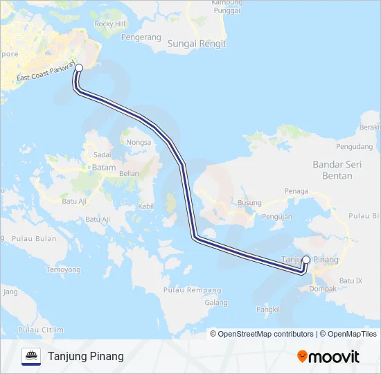 轮渡MFF TANJUNG PINANG路的线路图