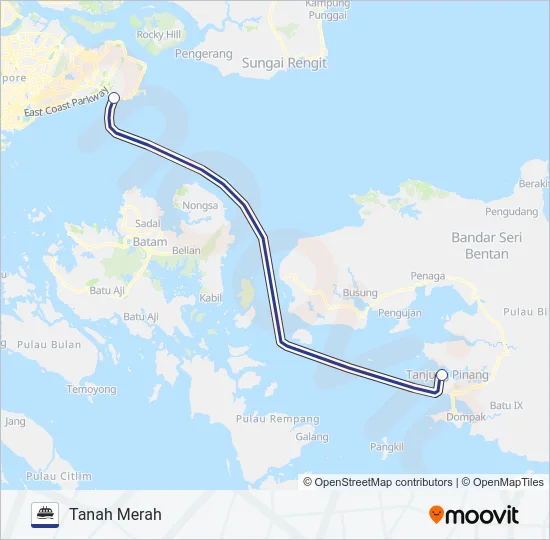 轮渡MFF TANJUNG PINANG路的线路图