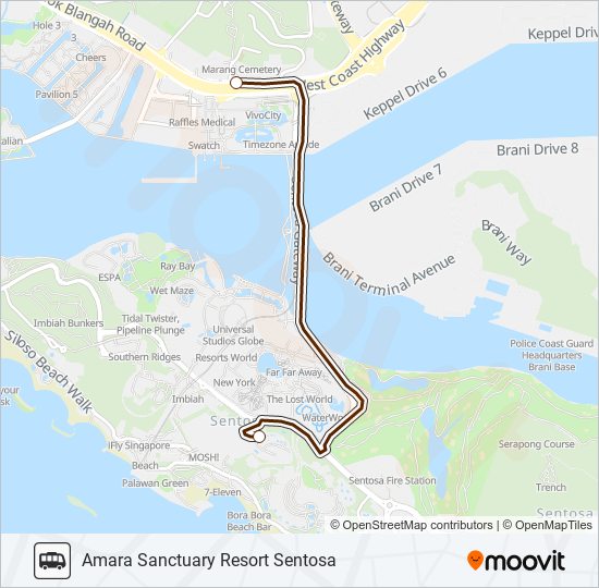 AMARA SANCTUARY SHUTTLE bus Line Map