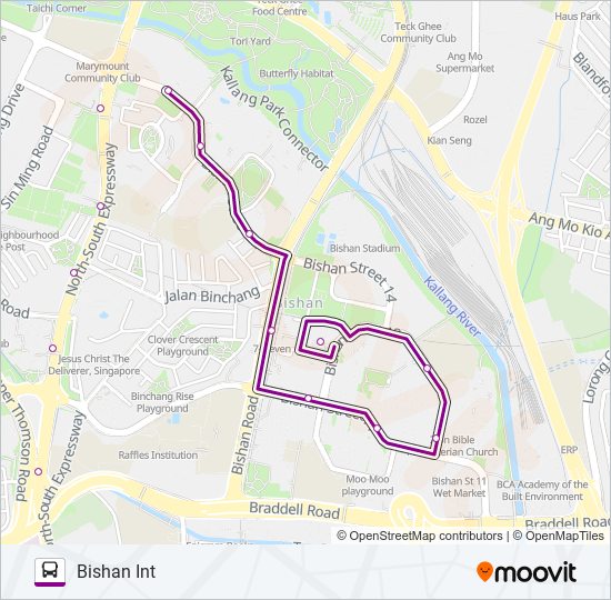 54 bus Line Map