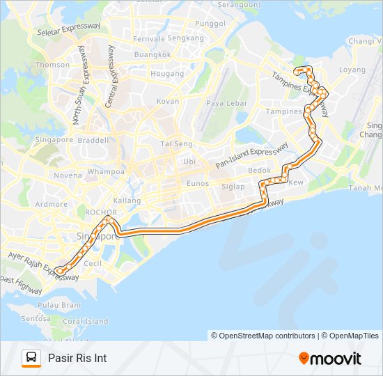 12E bus Line Map