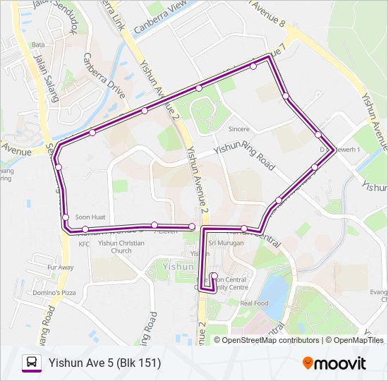 811A bus Line Map