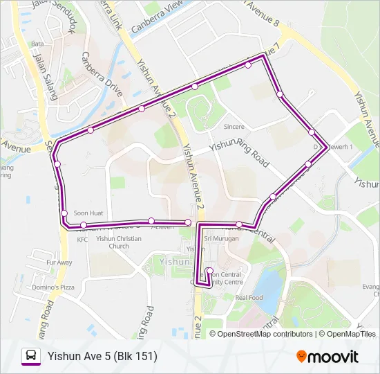 公交811A路的线路图