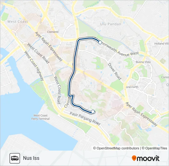 公交ISS SHUTTLE路的线路图