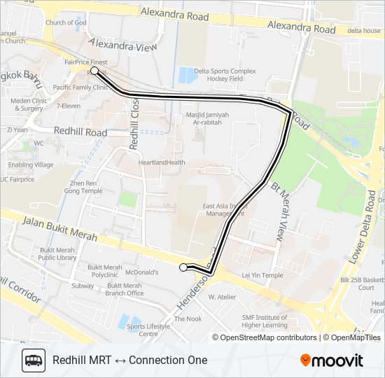 CONNECTION ONE SHUTTLE bus Line Map