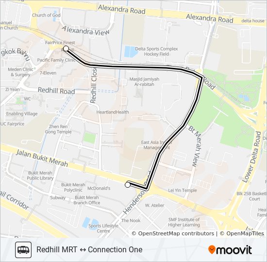 CONNECTION ONE SHUTTLE bus Line Map