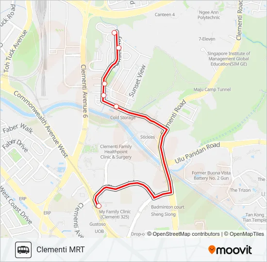 公交CLEMENTI PARK SHUTTLE路的线路图