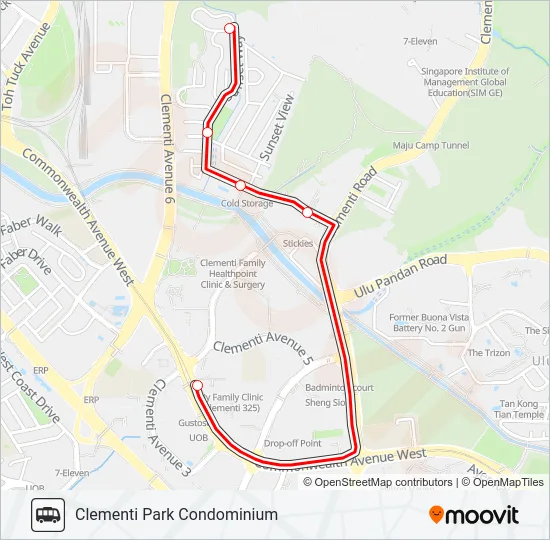 公交CLEMENTI PARK SHUTTLE路的线路图