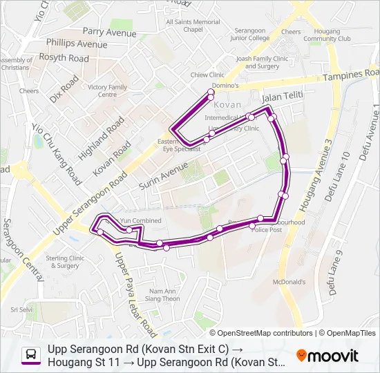 公交113A路的线路图