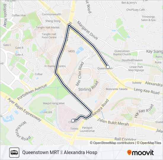 ALEXANDRA HOSPITAL SHUTTLE Bus Line Map