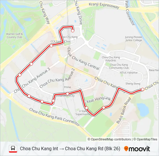 公交983A路的线路图