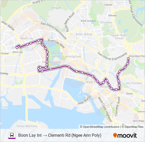 154B bus Line Map