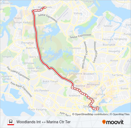 960E Bus Line Map