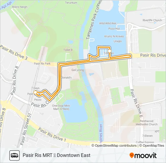 DOWNTOWN EAST SHUTTLE Bus Line Map