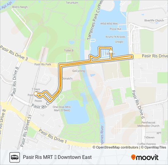 DOWNTOWN EAST SHUTTLE bus Line Map