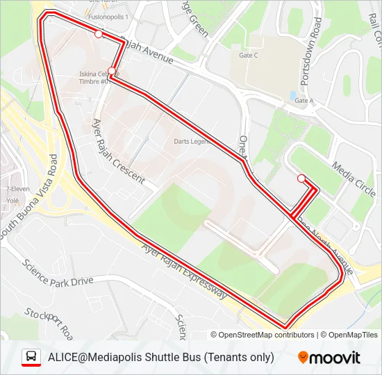 ALICE@MEDIAPOLIS SHUTTLE Bus Line Map