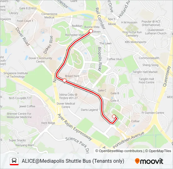 ALICE@MEDIAPOLIS SHUTTLE Bus Line Map