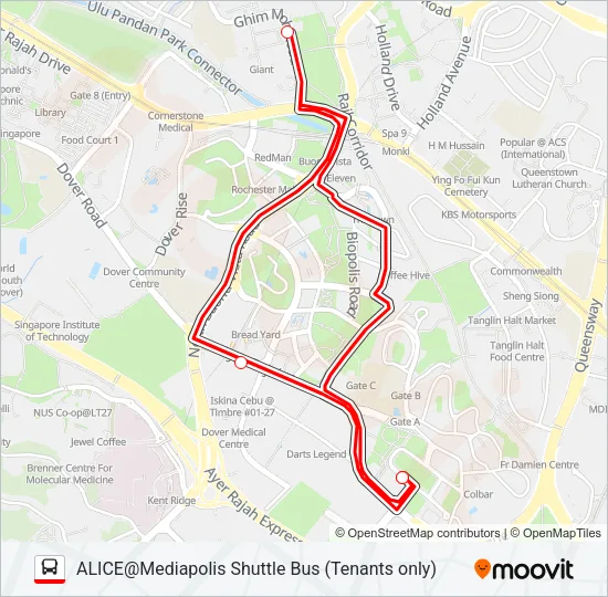ALICE@MEDIAPOLIS SHUTTLE Bus Line Map