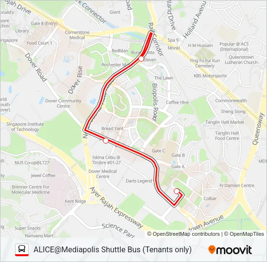ALICE@MEDIAPOLIS SHUTTLE Bus Line Map
