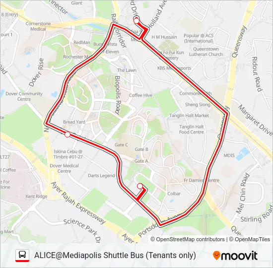 ALICE@MEDIAPOLIS SHUTTLE Bus Line Map