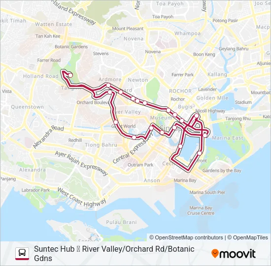 公交BIG BUS TOURS YELLOW LINE路的线路图