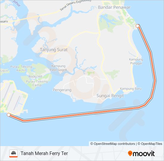 BF DESARU COAST Ferry Line Map