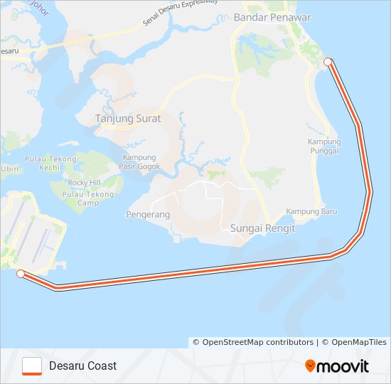BF DESARU COAST ferry Line Map