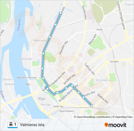 1 Cable Car Line Map