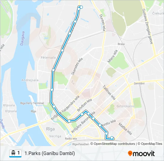1 Cable Car Line Map