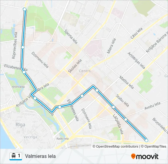1 Cable Car Line Map