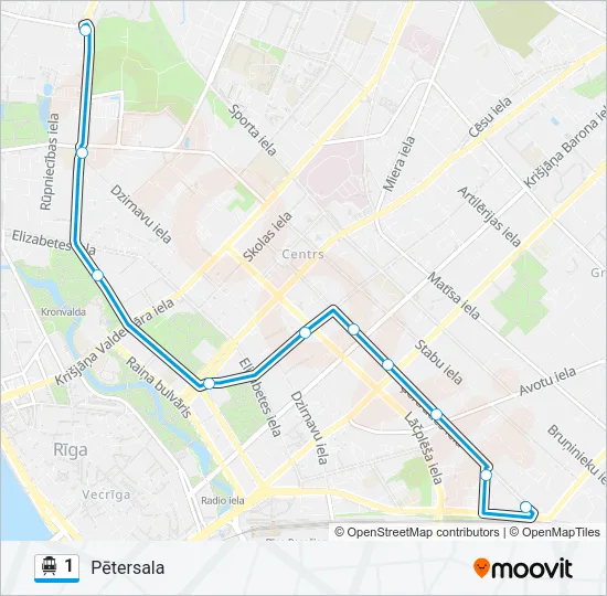 1 Cable Car Line Map