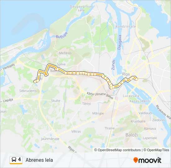 Автобус 4: карта маршрута