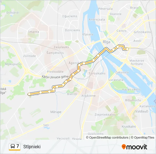 Автобус 7: карта маршрута