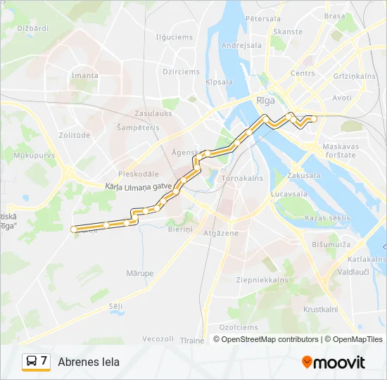 7 Bus Line Map