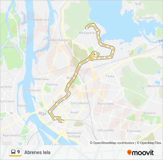 9 Bus Line Map