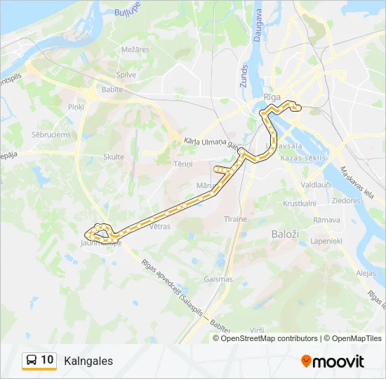 Автобус 10: карта маршрута