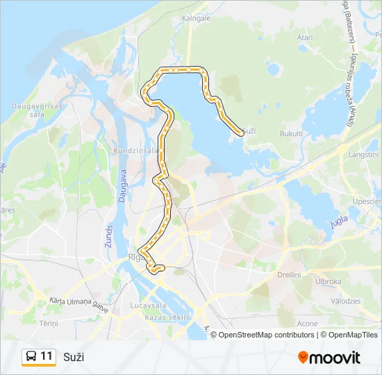 11 Bus Line Map