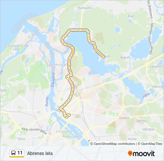 11 bus Line Map