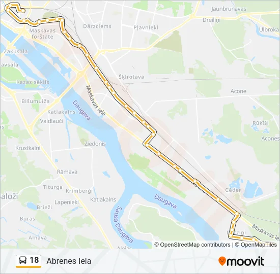 Автобус 18: карта маршрута
