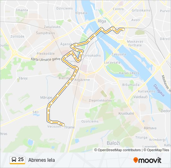 25 bus Line Map