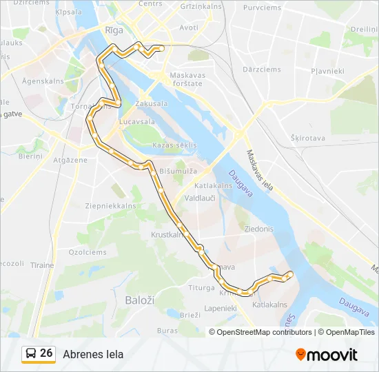 26 Bus Line Map