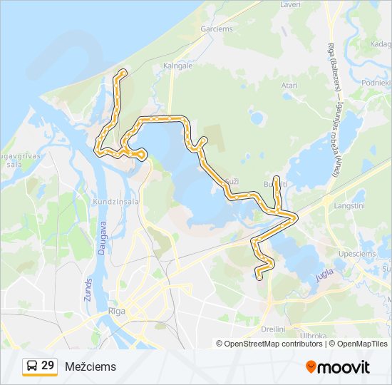 29 bus Line Map