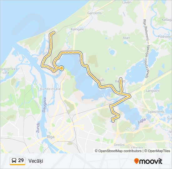 29 Bus Line Map