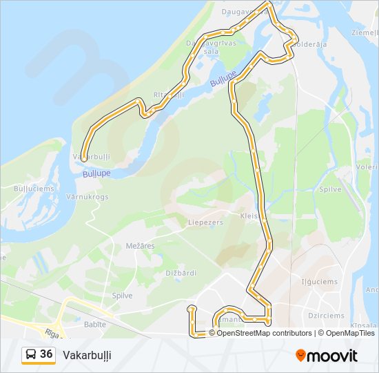 36 bus Line Map